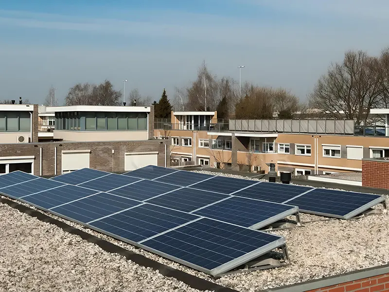 8KW Solar Panels Installed On Flat Roof In The England